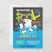 Polar Bear Winter Pool Party Plunge Einladung (Vorderseite)
