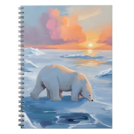 Polar Bear Winter Watercolor Animal Painting Notizblock