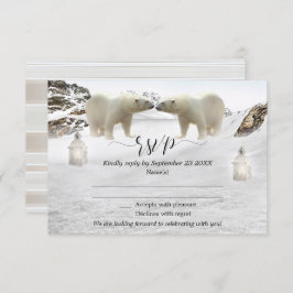 Polar Bear Winter Wedding RSVP Card Einladung