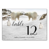 Polar Bear Winter Wedding Tischnummer Card (Vorderseite)