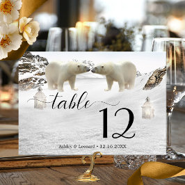 Polar Bear Winter Wedding Tischnummer Card