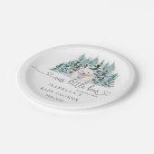 Polar Bear Winter Woodland Minimalistisch Babydusc Pappteller (Schrägansicht)