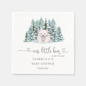 Polar Bear Winter Woodland Minimalistisch Babydusc Serviette (Vorderseite)