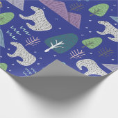 Polar Bear | Winterartenabenteuer | Blau Geschenkpapier (Ecke)