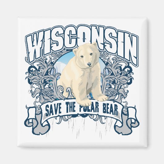 Polar Bear Wisconsin Magnet (Vorne)