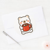 Polar Bear With Coffee – Cute Animal Sticker (Umschlag)