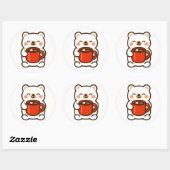 Polar Bear With Coffee – Cute Animal Sticker (Blatt)