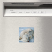 Polar_bear_with_cub Bärenliebhaber Magnet (In Situ (Geschirrspüler))