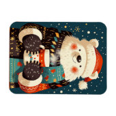 Polar Bear with Hot Chocolate Mug Magnet (Horizontal)