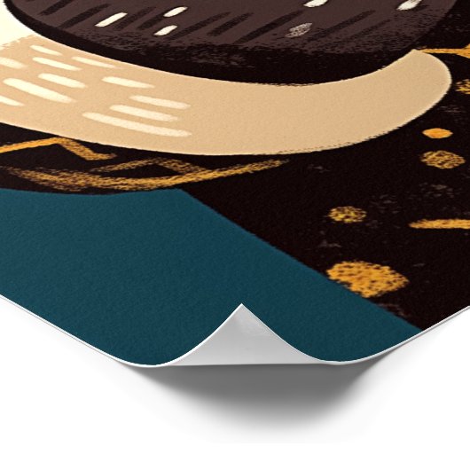 Polar Bear with Hot Chocolate Mug Poster (Ecke)