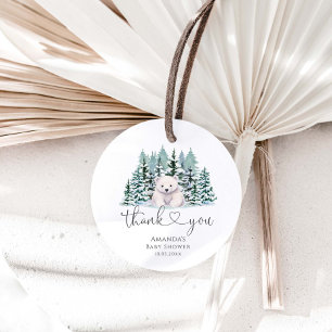 Polar Bear Woodland Winter Baby Dusche Geschenkanhänger