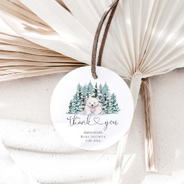 Polar Bear Woodland Winter Baby Dusche Geschenkanhänger