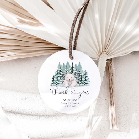 Polar Bear Woodland Winter Baby Dusche Geschenkanhänger