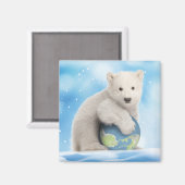 Polar Bear World Magnet (Vorderseite/Rückseite)