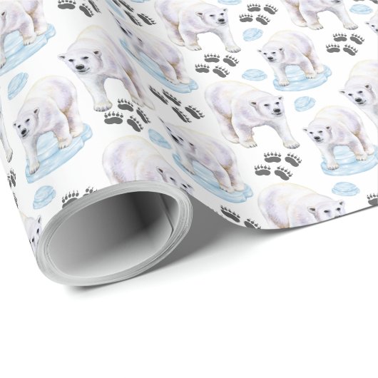 Polar Bear Wrapping Paper Geschenkpapier (Rolleneckpunkt)