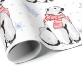 Polar Bear Wrapping Paper Geschenkpapier (Rolleneckpunkt)