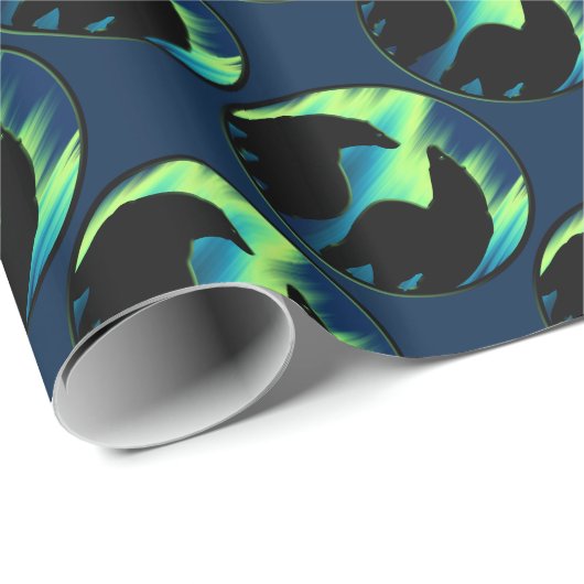 Polar Bear Wrapping Paper Tribal Art Gift Paper Geschenkpapier (Rolleneckpunkt)