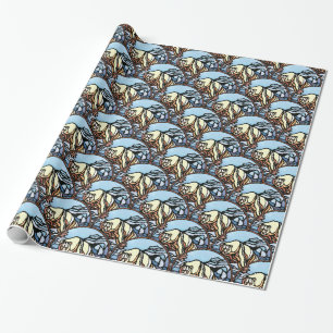 Polar Bear Wrapping Paper Tribal Art Gift Paper Geschenkpapier