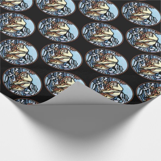 Polar Bear Wrapping Paper Tribal Art Gift Paper Geschenkpapier (Ecke)