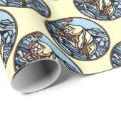 Polar Bear Wrapping Paper Tribal Art Gift Paper Geschenkpapier (Rolleneckpunkt)