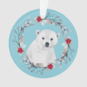 Polar Bear Wreath Kid's Weihnachtsschmuck Ornament (Vorderseite)