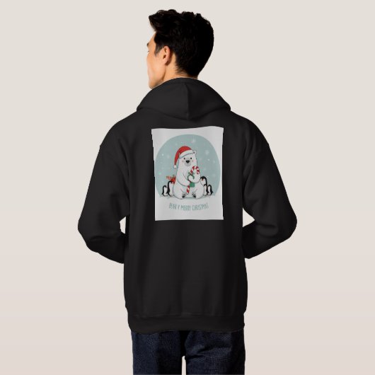Polar Bear wünscht Hoodie (Schwarz voll)