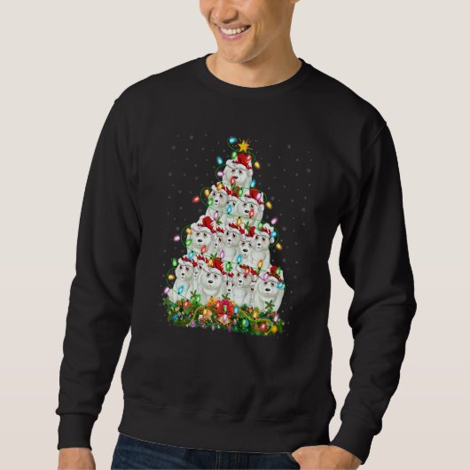 Polar Bear Xmas Lights Santa Polar Bear Christmas Sweatshirt (Vorderseite)