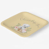 Polar Bear Yellow Baby Shower Paper Plates Pappteller (Gewinkelt)