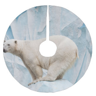 Polar Bear: Zoo Habitat Glimpse Polyester Weihnachtsbaumdecke