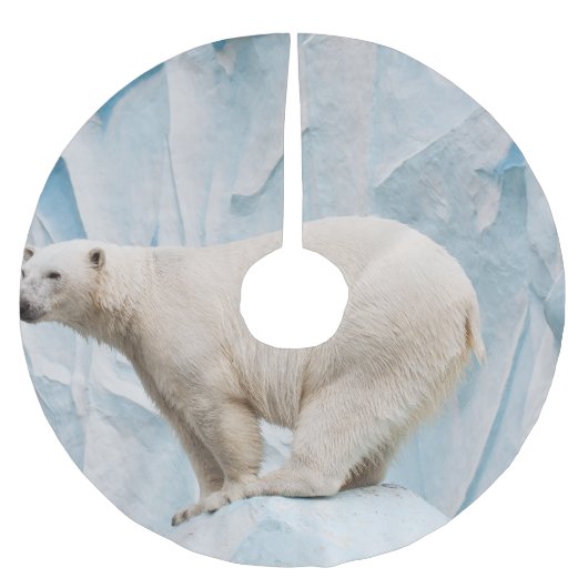 Polar Bear: Zoo Habitat Glimpse Polyester Weihnachtsbaumdecke (Vorderseite)