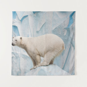 Polar Bear: Zoo Habitat Glimpse Wandteppich