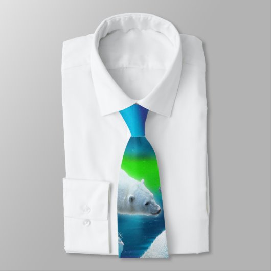 Polar Bears & Arctic Ice with Aurora Wildlife Krawatte (Gebunden)