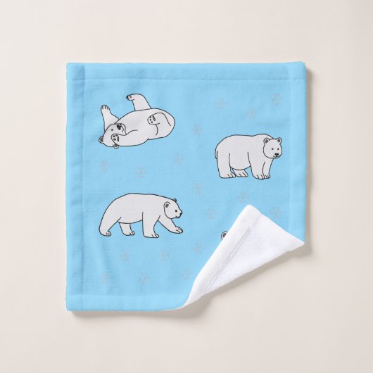 Polar Bears Badhandtuch Set (Waschlappen)