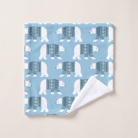 Polar Bears Badhandtuch Set (Waschlappen)