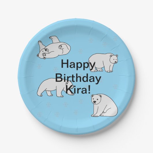 Polar Bears Birthday Pappteller (Vorderseite)