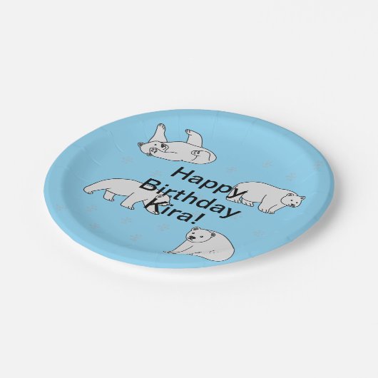 Polar Bears Birthday Pappteller (Schrägansicht)