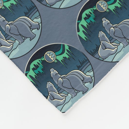 Polar Bears Blanket Bear Art Fleece Blanken (Ecke)