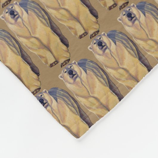 Polar Bears Blanket Bear Art Fleece Blankets Gesch (Ecke)
