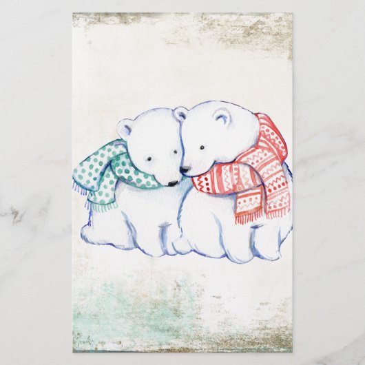 Polar Bears Couple Briefpapier (Vorderseite)