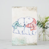 Polar Bears Couple Briefpapier (Stehend Vorderseite)