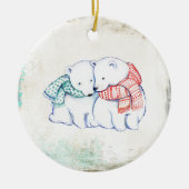 Polar Bears Couple Keramik Ornament (Vorne)