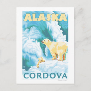 Polar Bears & Cub - Cordova, Alaska Postkarte