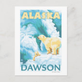 Polar Bears & Cub - Dawson, Alaska Postkarte (Vorderseite)