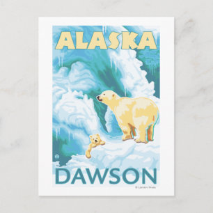 Polar Bears & Cub - Dawson, Alaska Postkarte