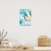 Polar Bears & Cub - Fairbanks, Alaska Poster (Küche)