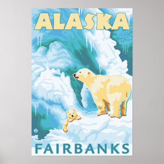 Polar Bears & Cub - Fairbanks, Alaska Poster (Vorne)