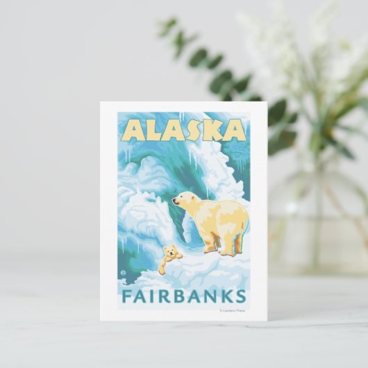 Polar Bears & Cub - Fairbanks, Alaska Postkarte (Stehend Vorderseite)