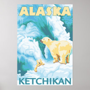 Polar Bears & Cub - Ketchikan, Alaska Poster