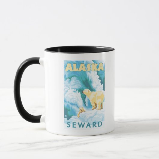 Polar Bears & Cub - Seward, Alaska Tasse (Links)