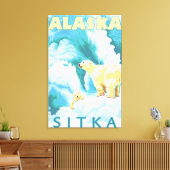 Polar Bears & Cub - Sitka, Alaska Leinwanddruck (Insitu (Wohnzimmer))